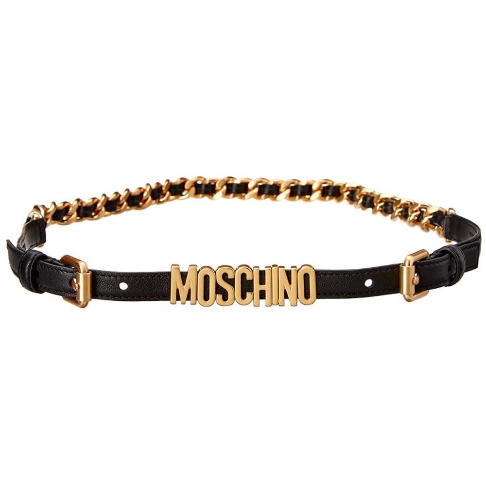 Moschino Gold chained Leather belt